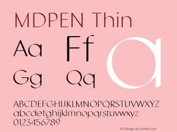 MDPEN Thin Version 1.000 Font Sample