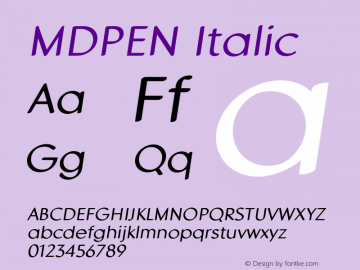 MDPEN-RegularItalic Version 1.000图片样张