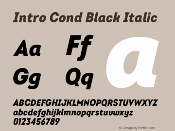 Intro Cond Black Italic Version 2.000;hotconv 1.0.109;makeotfexe 2.5.65596图片样张