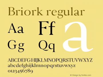 Briork regular 0.1.0 Font Sample