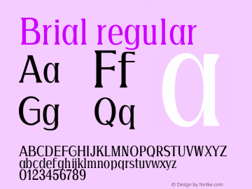 Brial regular 0.1.0 Font Sample