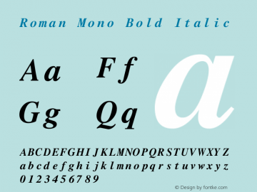 Roman Mono Bold Italic Rev 003.0图片样张