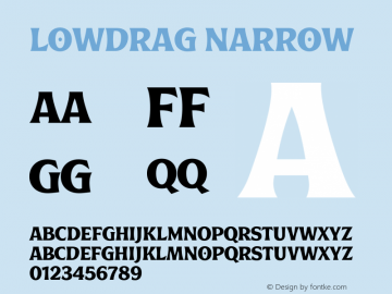 Lowdrag-Narrow Version 1.000 Font Sample
