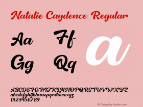 Natalie Caydence Version 1.002;Fontself Maker 3.4.0 Font Sample