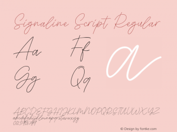 Signaline Script Version 1.00;September 25, 2019;FontCreator 11.5.0.2422 64-bit图片样张