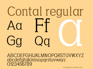 Contal regular 0.1.0 Font Sample