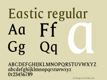 Eastic regular 0.1.0 Font Sample