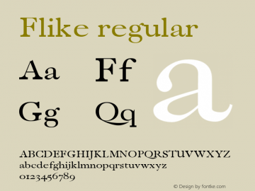 Flike regular 0.1.0 Font Sample