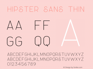 Hipster Sans Thin Version 1.002;Fontself Maker 3.3.0图片样张