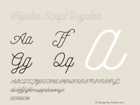 Hipster Script Version 1.002;Fontself Maker 3.3.0图片样张