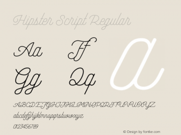 Hipster Script Version 1.002;Fontself Maker 3.3.0 Font Sample