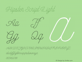 Hipster Script Light Version 1.002;Fontself Maker 3.3.0图片样张