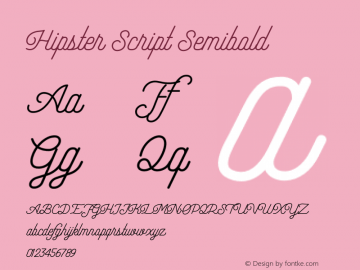 Hipster Script Semibold Version 1.002;Fontself Maker 3.3.0图片样张