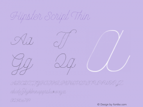 Hipster Script Thin Version 1.002;Fontself Maker 3.3.0图片样张