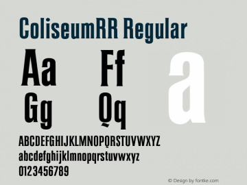 ColiseumRR-Medium Version 1.000 Font Sample
