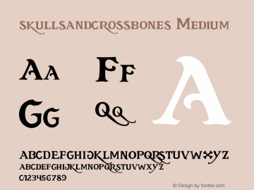 skullsandcrossbones Version 001.000 Font Sample