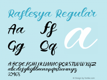 Raflesya Version 1.00;October 7, 2019;FontCreator 11.5.0.2422 64-bit Font Sample