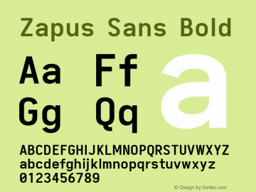 Zapus Sans Bold Version 1.00;October 8, 2019;FontCreator 12.0.0.2547 64-bit; ttfautohint (v1.6) Font Sample