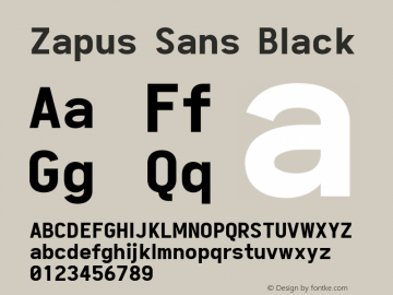 Zapus Sans Black Version 1.00;October 8, 2019;FontCreator 12.0.0.2547 64-bit; ttfautohint (v1.6) Font Sample