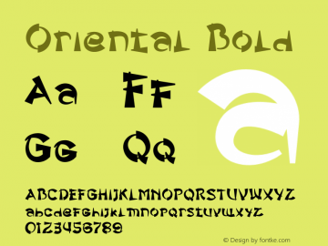 Oriental Bold Version 1.002;Fontself Maker 3.4.0图片样张