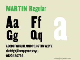 MARTIN Regular Version 4.002 Font Sample