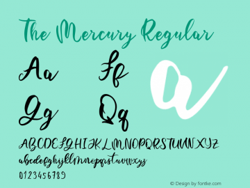 The Mercury Regular Version 1.000;PS 001.000;hotconv 1.0.88;makeotf.lib2.5.64775 Font Sample