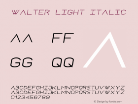 Walter Light Italic Version 1.000;PS 001.000;hotconv 1.0.88;makeotf.lib2.5.64775 Font Sample