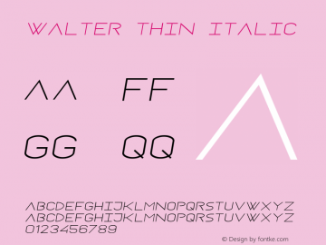 Walter Thin Italic Version 1.000;PS 001.000;hotconv 1.0.88;makeotf.lib2.5.64775图片样张