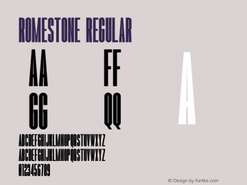 Romestone Version 1.00;October 3, 2019;FontCreator 11.5.0.2430 64-bit Font Sample