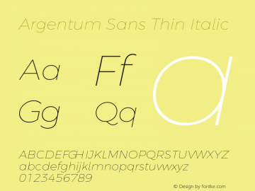 Argentum Sans Thin Italic Version 2.00;October 14, 2019;FontCreator 12.0.0.2547 64-bit; ttfautohint (v1.6)图片样张