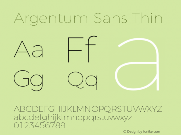 Argentum Sans Thin Version 2.00;October 14, 2019;FontCreator 12.0.0.2547 64-bit; ttfautohint (v1.6)图片样张