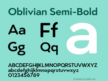 Oblivian-SemiBold Version 1.000;PS 001.000;hotconv 1.0.70;makeotf.lib2.5.58329图片样张