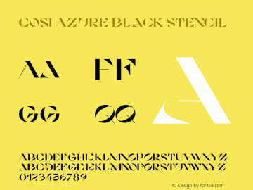Cosi Azure Black Stencil Version 1.000 | wf-rip DC20190905 Font Sample