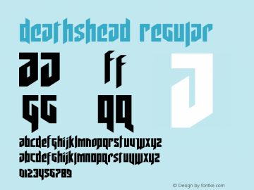 Deathshead Version 1.0; 2019 Font Sample