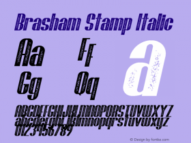 Brasham Stamp Italic Version 1.00;July 12, 2019;FontCreator 12.0.0.2535 64-bit Font Sample