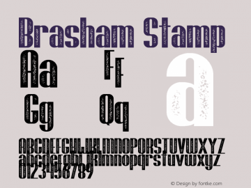Brasham Stamp Version 1.00;September 29, 2019;FontCreator 12.0.0.2535 64-bit图片样张