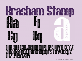 Brasham Stamp Version 1.00;September 29, 2019;FontCreator 12.0.0.2535 64-bit Font Sample