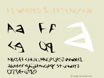 FZ WARPED 8 LEFTY Normal 1.000 Font Sample