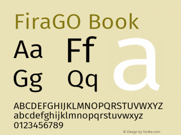 FiraGO Book Version 1.001 Font Sample