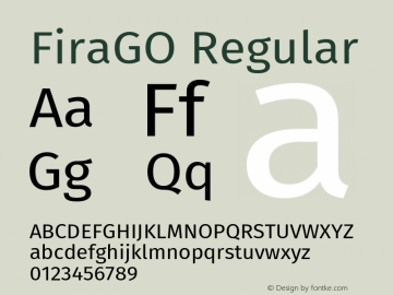 FiraGO Regular Version 1.001 Font Sample