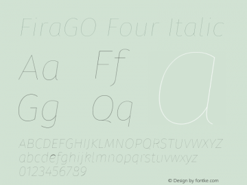 FiraGO Four Italic Version 1.001图片样张