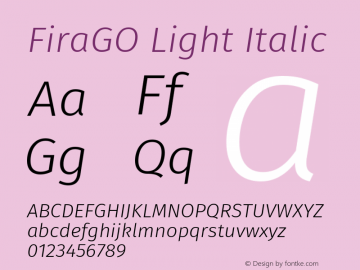 FiraGO Light Italic Version 1.001图片样张