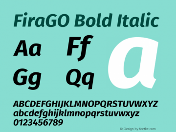 FiraGO Bold Italic Version 1.001图片样张