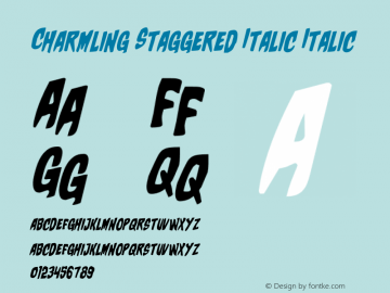 Charmling Staggered Italic Version 1.0; 2019图片样张