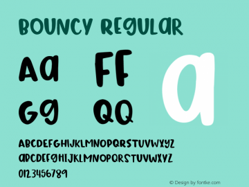 Bouncy Regular Version 1.001;Fontself Maker 1.1.1图片样张