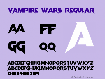 Vampire Wars Font,VampireWars Font|Vampire Wars Version 1.10;October 17 ...