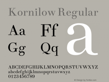 Kornilow Version 1.0 — 23.6.2019 Font Sample