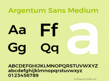 Argentum Sans Medium Version 2.00;October 17, 2019;FontCreator 12.0.0.2547 64-bit; ttfautohint (v1.6) Font Sample