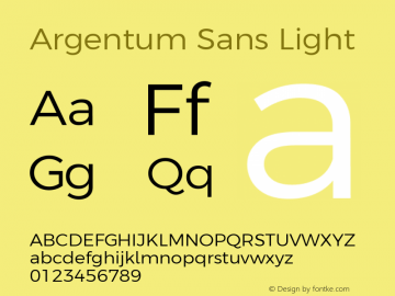 Argentum Sans Light Version 2.00;October 17, 2019;FontCreator 12.0.0.2547 64-bit; ttfautohint (v1.6) Font Sample