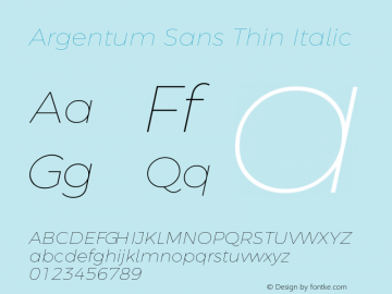 Argentum Sans Thin Italic Version 2.00;October 17, 2019;FontCreator 12.0.0.2547 64-bit; ttfautohint (v1.6)图片样张